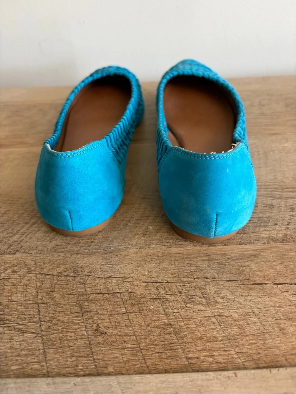 Lucky Brand Flats Women’s Size 7 PHOENE Blue Slip-on Leather Woven Shoes
